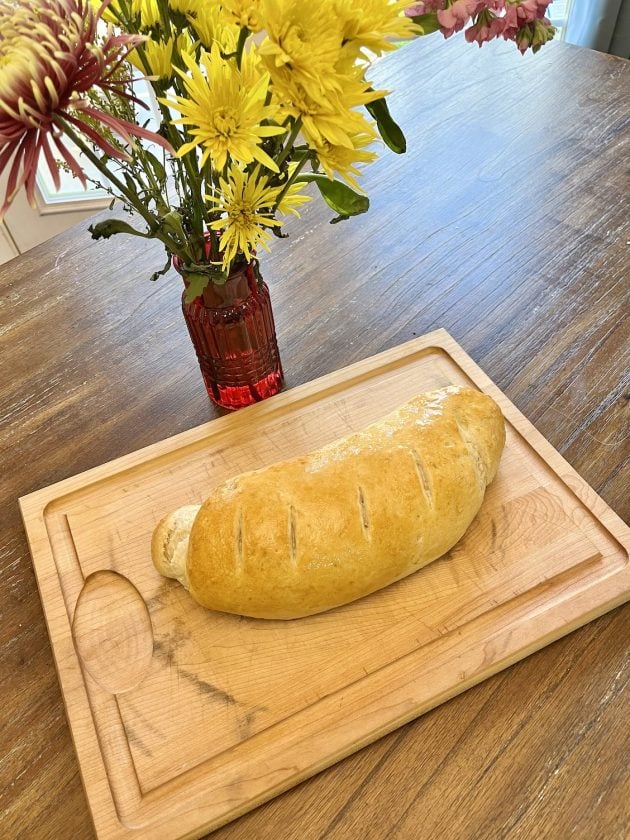 Homemade French Bread with flowers